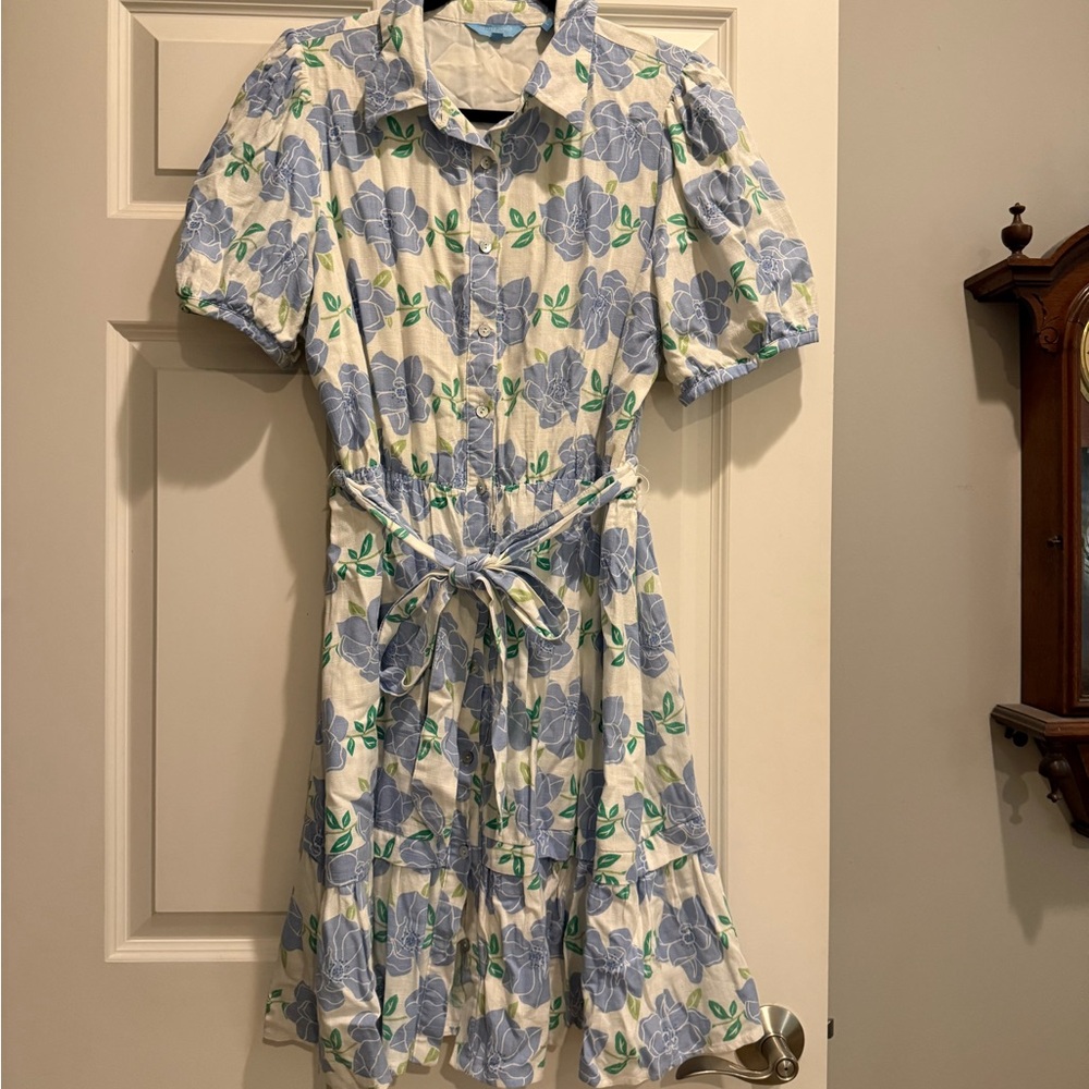 Draper James Blue and Green Floral Mini Dress